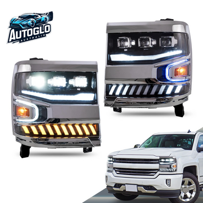 VLAND Projector LED Headlights For Chevy Silverado 1500 2016-2019