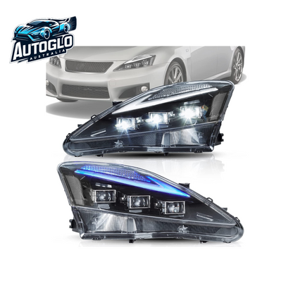 VLAND LED Projector Headlights For Lexus IS250/IS250C IS350/IS350C IS220d ISF 2006-2013 With Blue Breathing Animation