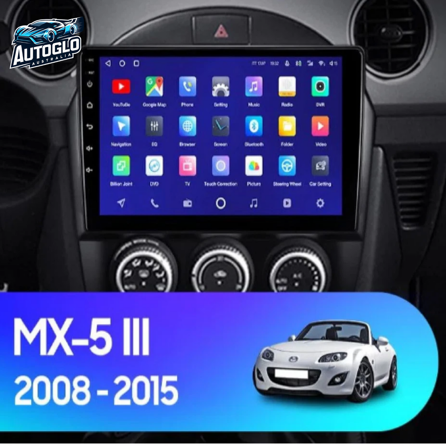 Autoglo Australia 9" (2+32G) Android Carplay BT GPS Stereo for MAZDA MX5 III (2008-15)