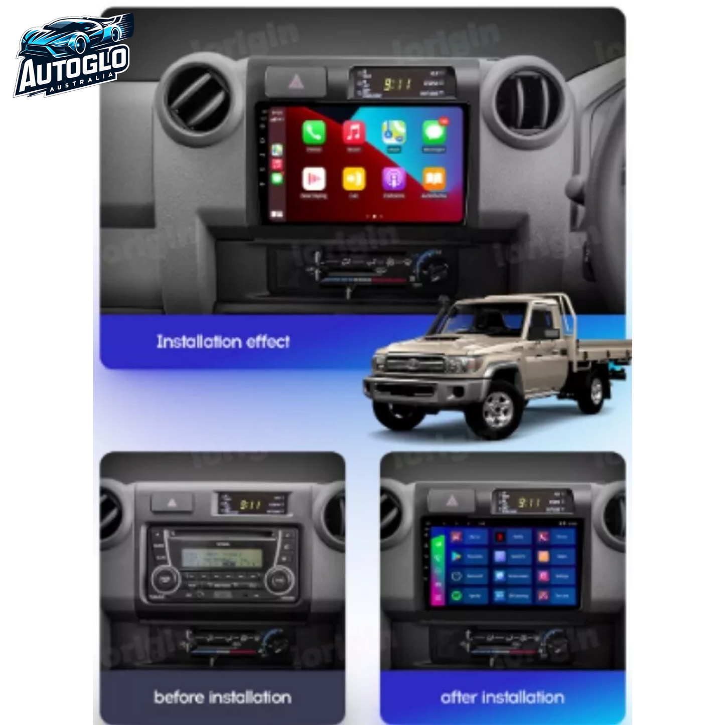 Autoglo Australia 9" (2G+32G) GPS BT WiFi CARPLAY Stereo For TOYOTA LANDCRUISER 70 S (2008-20)