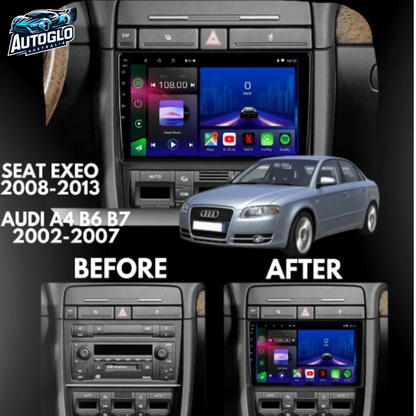 Autoglo Australia 9" GPS BT WiFi CARPLAY ANDROID Stereo For Audi A4 B6 B7 S4 RS4 (2000-08)