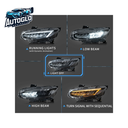 VLAND LED Headlights For 10th Gen Honda Civic Sedan / Coupe / Hatchback 2016-2021