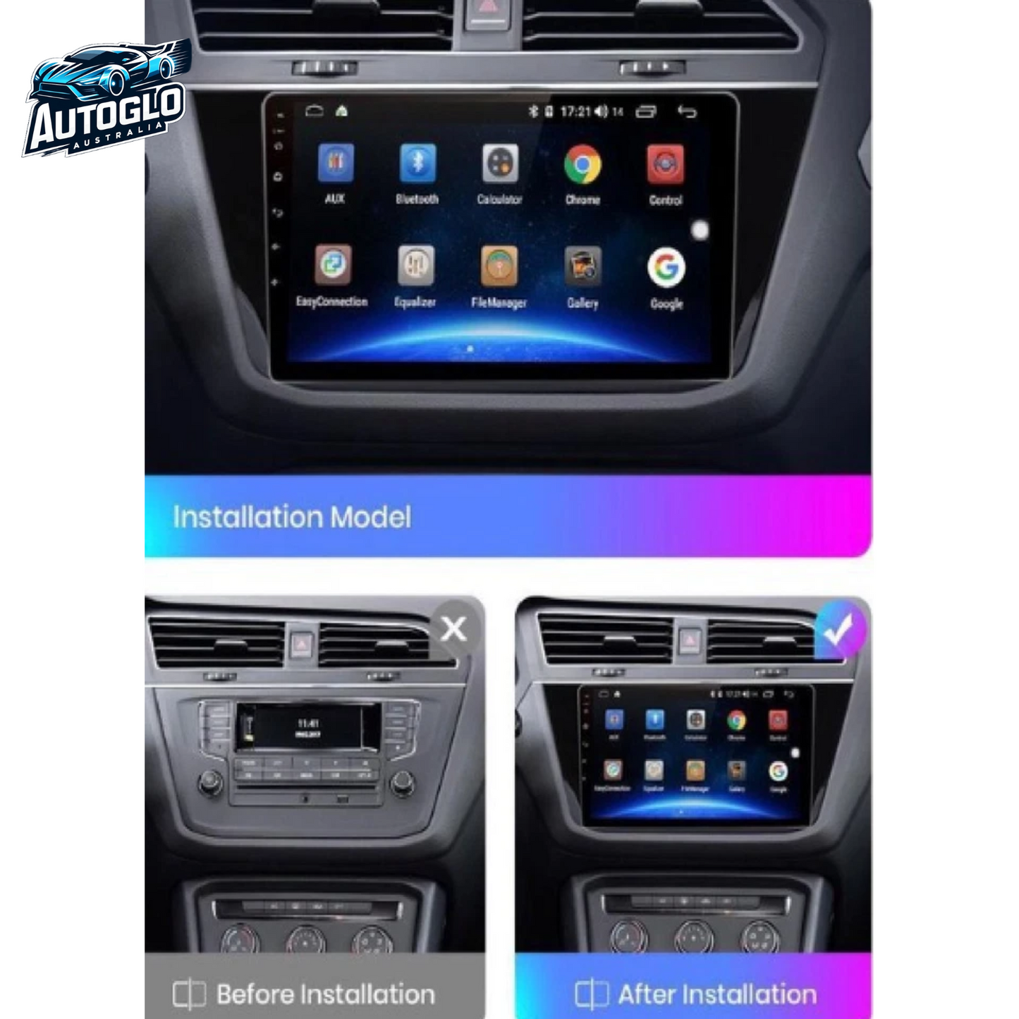Autoglo Australia 10" (2+32G) CarPlay Android GPS BT WiFi Stereo For VW TIGUAN (2016-22)