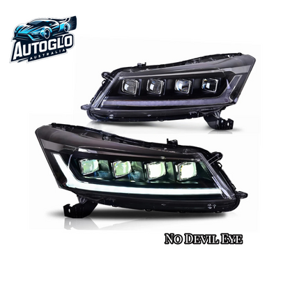 Autoglo Australia LED Headlights For 2008-2012 Honda Accord With Demon Eyes