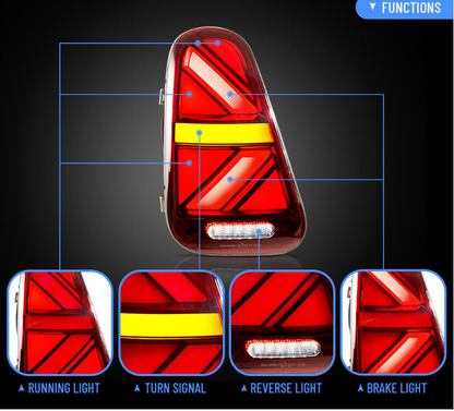 VLAND LED Tail Lights For 2001-2006 Mini Cooper R50 R52 R53 W/Sequential Signal