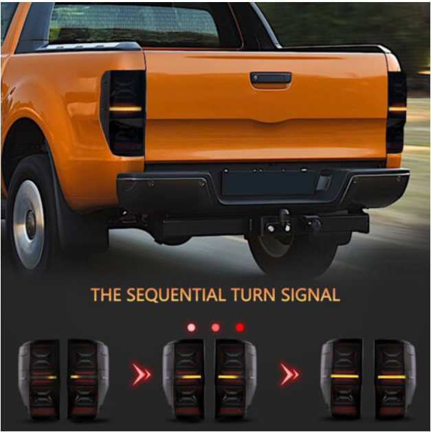 VLAND Clear Lens LED Tail Lights For Ford Ranger 2012-2018 W/Sequential Signal