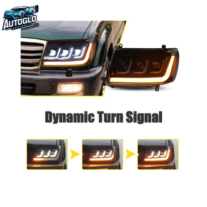 Autoglo Australia LED Headlights For Toyota Land Cruiser (J100) 1998-2007 Start UP Animation With Sequential Turn Signal