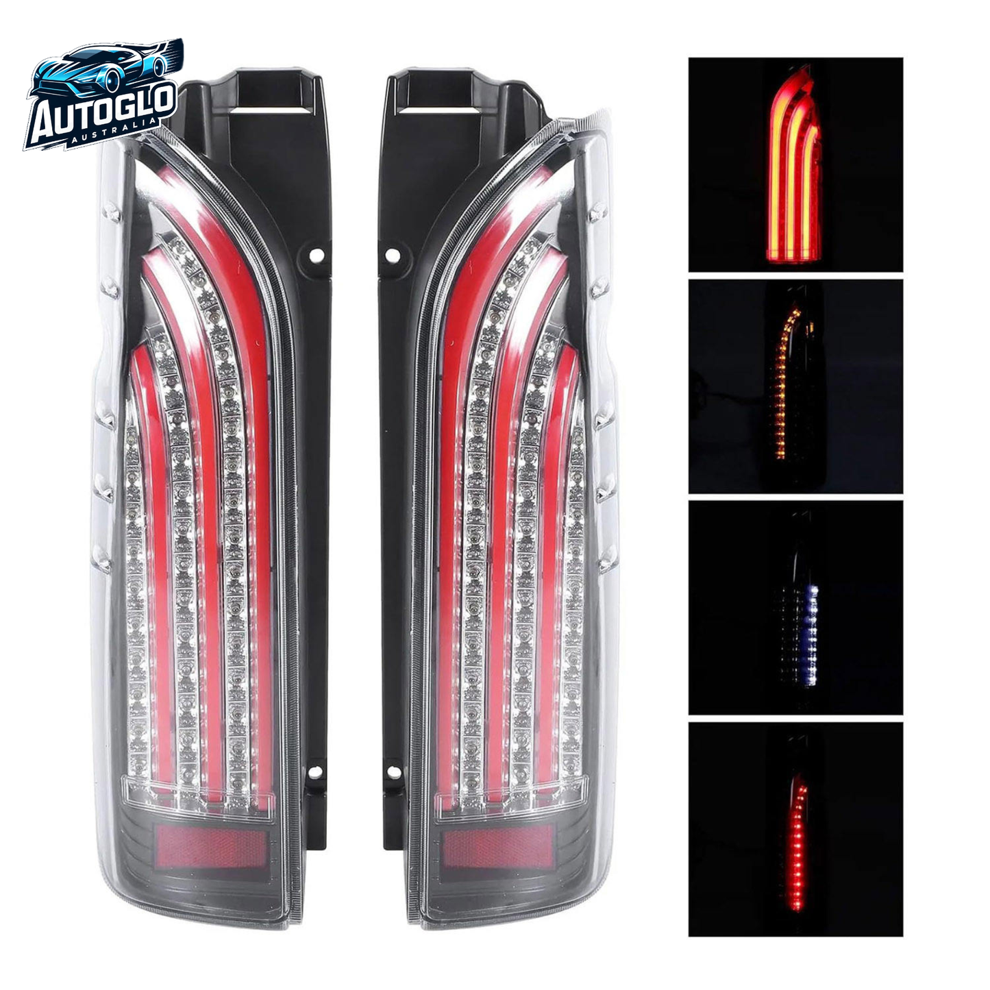 Autoglo Australia Toyota Hiace 2005–2018 LED Tail Lights Dynamic Turn Signal Assembly