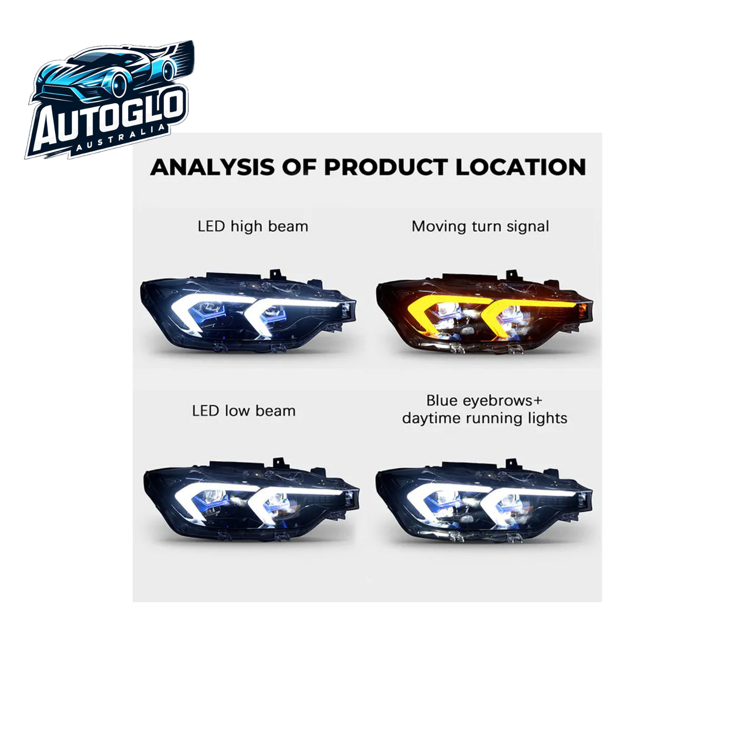 Autoglo Australia Full LED BMW 3-series f30 13-20 headlights