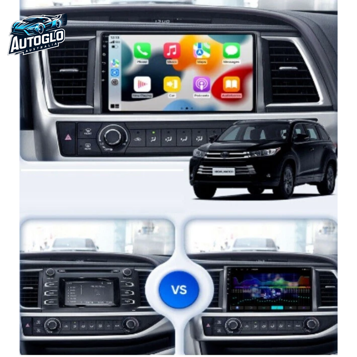 Autoglo Australia 10.1" Android Stereo Carplay for TOYOTA KLUGER BT GPS NAVI 2GB+32GB (2014-19)