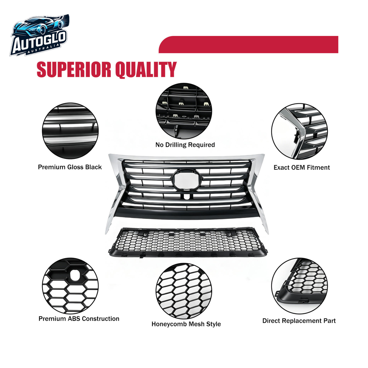 Autoglo Australia Lexus GX400/GX460 2014–2019 Front Bumper Grille