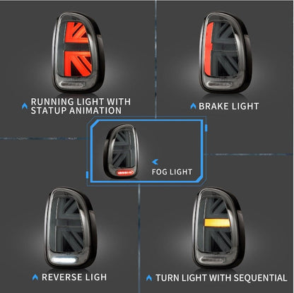 Smoked LED Tail Lights For 2010-2016 BMW Mini Cooper Countryman R60 w/Sequential