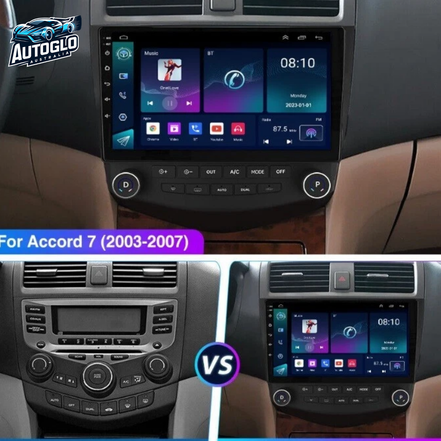 Autoglo Australia 10.1" Android Stereo Carplay for HONDA ACCORD 7th GEN 2003-07 (2GB+32G) +Gifts