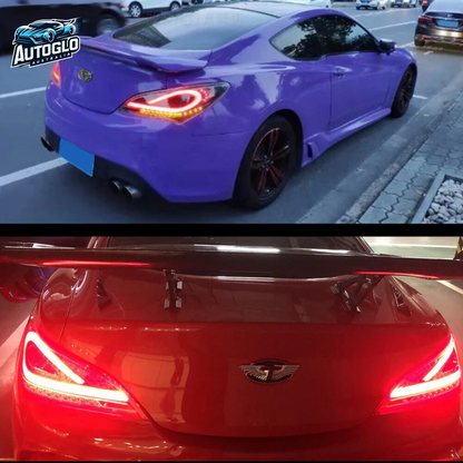 VLAND LED Smoked Taillights For 2010-2016 Hyundai Genesis Coupe w/Sequential