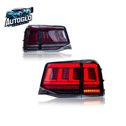 Autoglo Australia  Full LED Tail Lights For Toyota Land Cruiser 2010-2020 Black Clear Lens