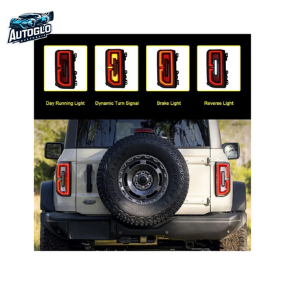 Autoglo Australia LED Tail Lights For Ford Bronco 6th Gen 2021-2024 Sequential Rear Lamps