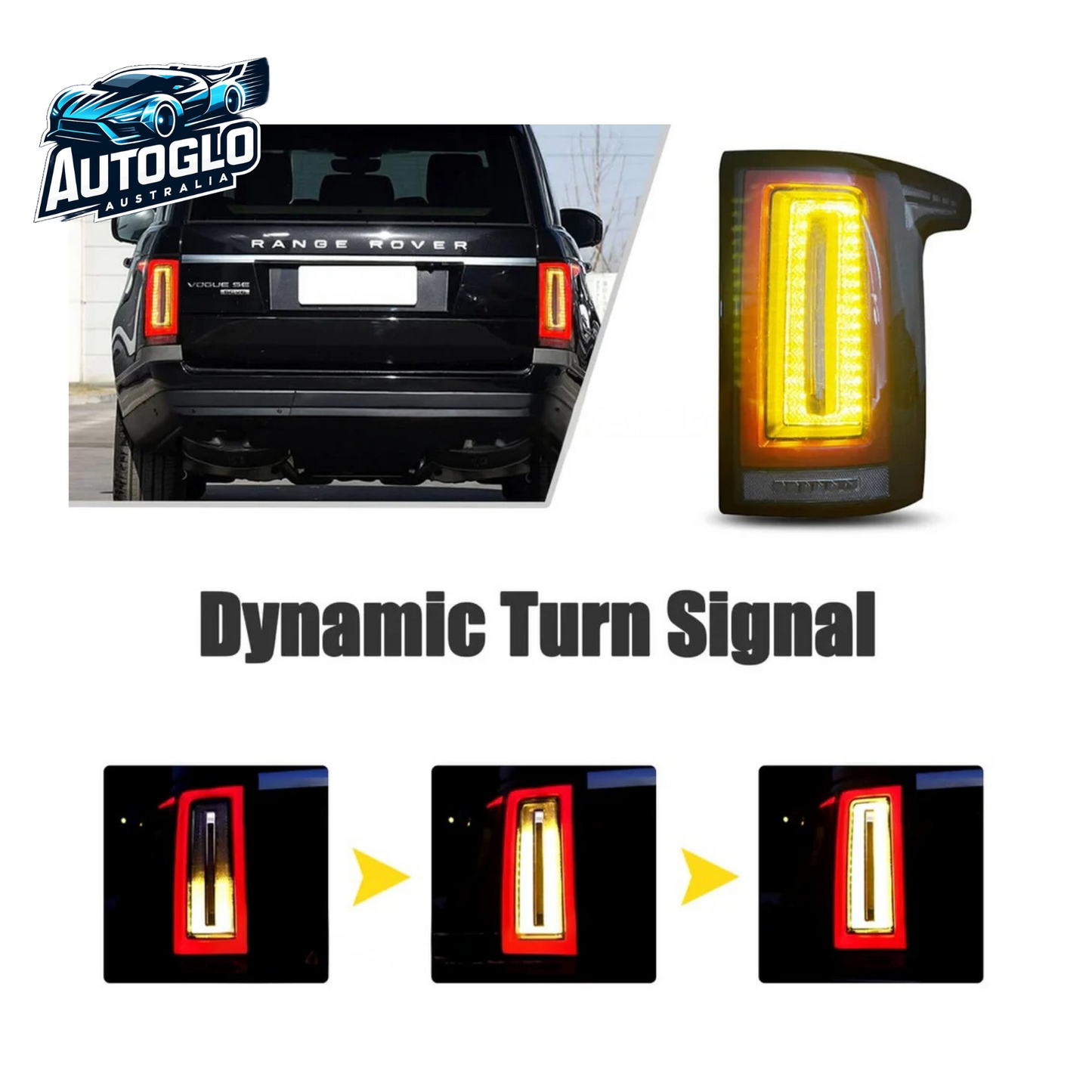 Autoglo Australia LED Tail Lights For Range Rover 2012-2021 4th Start UP Animation