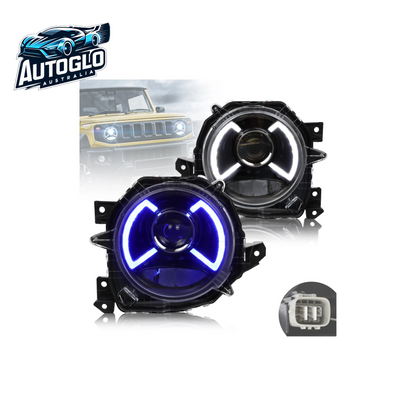 VLAND LED/Projector Headlights For Suzuki Jimny 2018-UP with Blue LED Welcome DRL Light