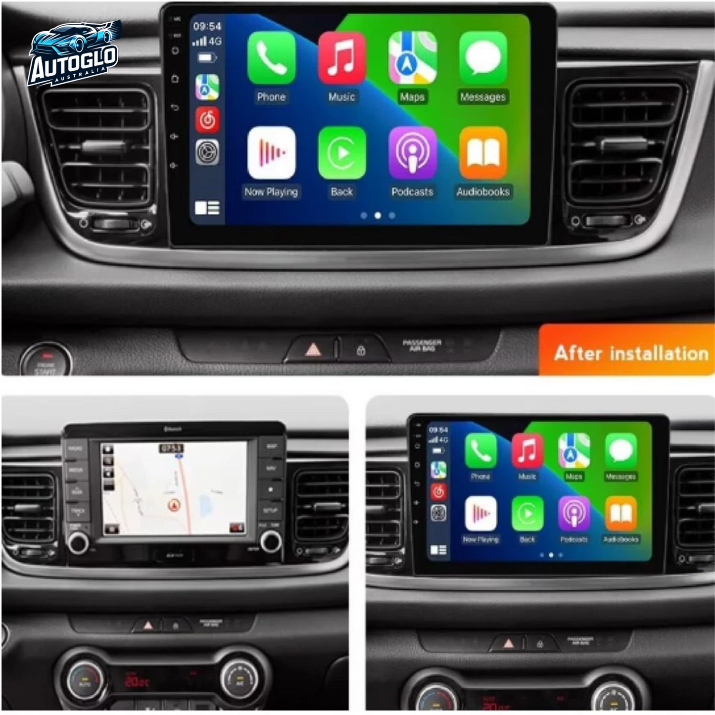 Autoglo Australia 9" (2GB+32G) Android Carplay BT GPS Stereo for KIA RIO (2018+)