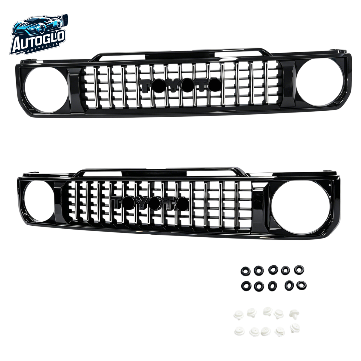 Autoglo Australia Toyota Land Cruiser LC76/LC79 2024–2026 Gloss Black ABS Grille