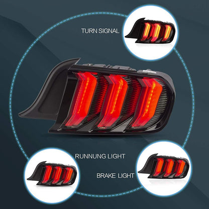 VLAND LED Tail Lights For Ford Mustang 2015-2021 5Model Sequential Rear Lamps