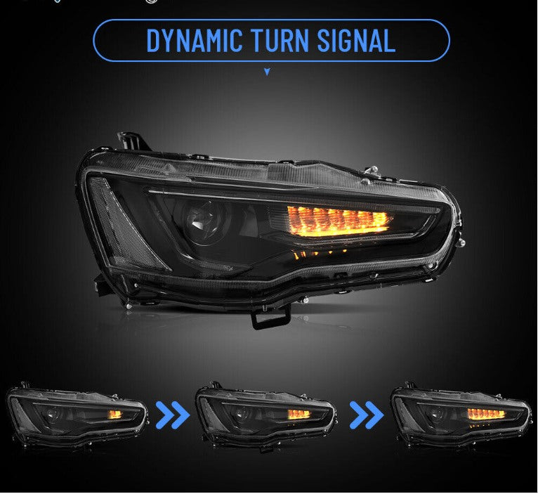 VLAND LED Projector Headlights + D2H LED Bulbs For 2008-2017 Mitsubishi Lancer