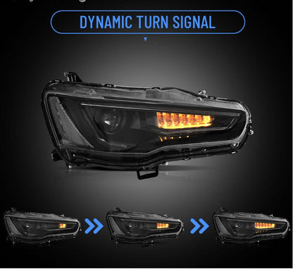 VLAND LED Projector Headlights + D2H LED Bulbs For 2008-2017 Mitsubishi Lancer