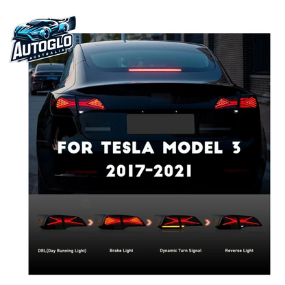 Autoglo Australia LED Tail Lights For Tesla Model 3 Model Y 2017 2018 2019 2020 2021 With Start Up Animation
