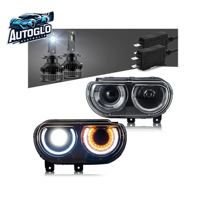 VLAND Dual Beam Projector Headlights For Dodge Challenger 2008-2014