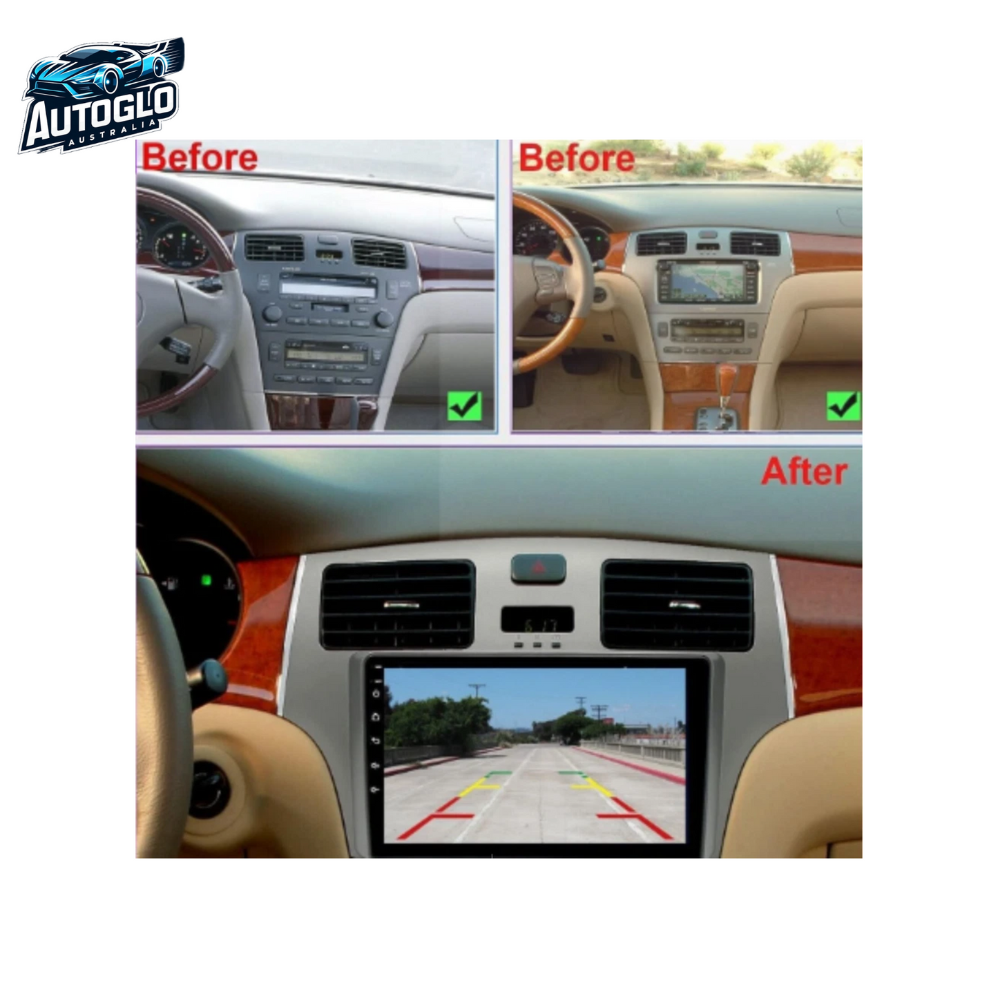 Autoglo Australia 9" (2GB+32G) Android Carplay BT GPS Stereo for Lexus ES300 ES330 (2001-06)