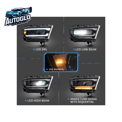 VLAND Full LED Headlights For Dodge Ram 2019-UP