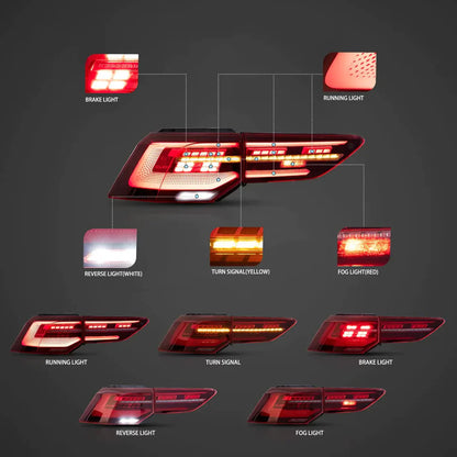 MK8R Style Sequential LED Red Lens Tail Lights for 2021-2024 Volkswagen Golf MK8 | Autoglo Australia