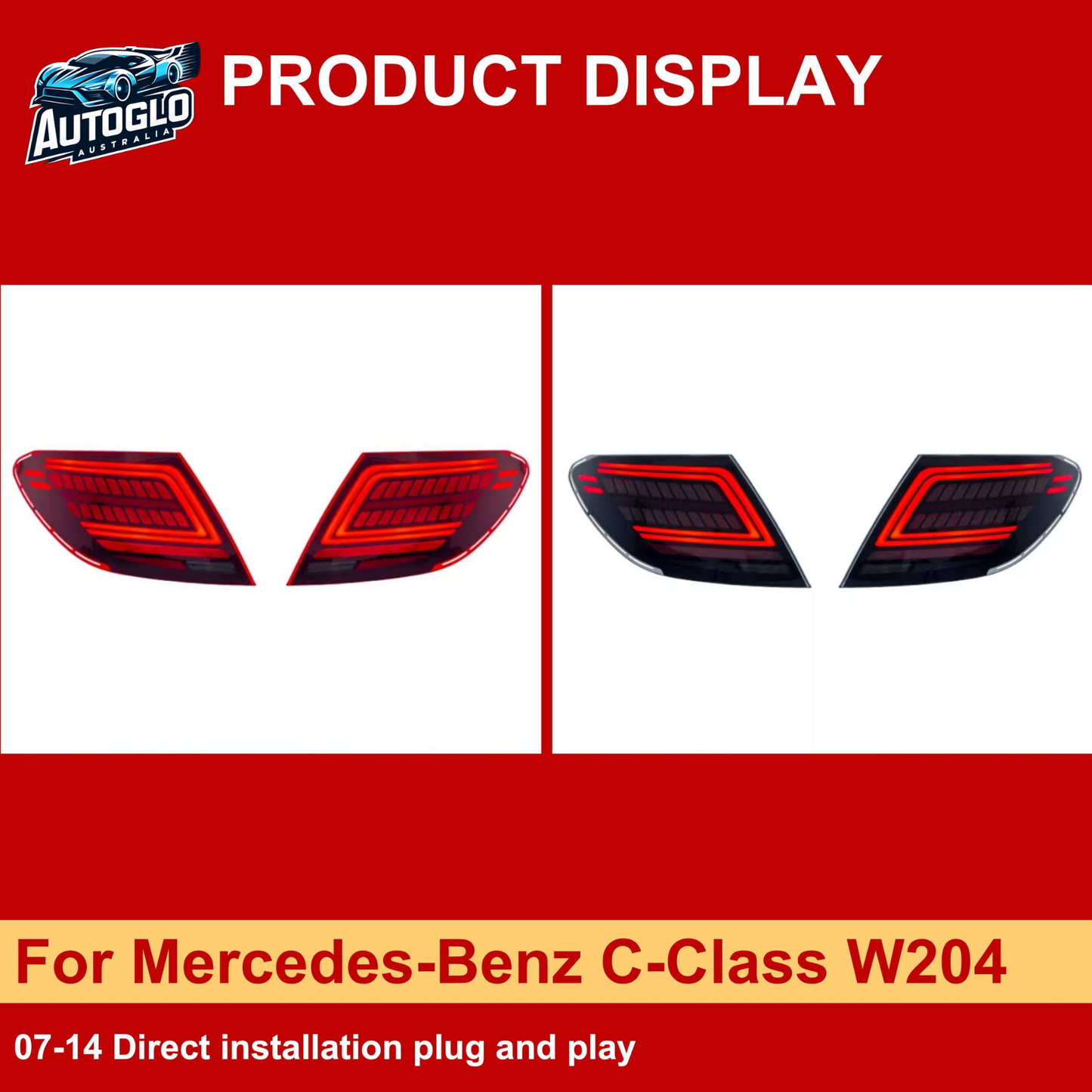 Autoglo Australia Mercedes-Benz C-Class W204 2007–2014 LED Tail Lights