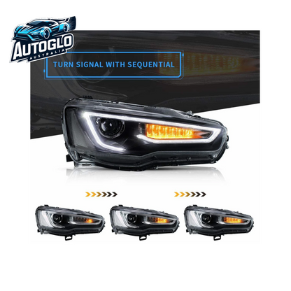 VLAND Dual Beam Projector Headlights for Mitsubishi Lancer EVO X 2008-2018