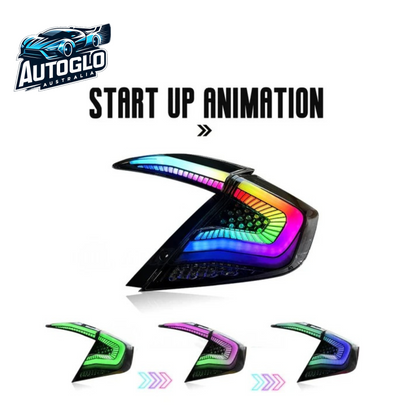 Autoglo Australia RGB Taillights For Honda Civic 2016-2021 & Emark certification