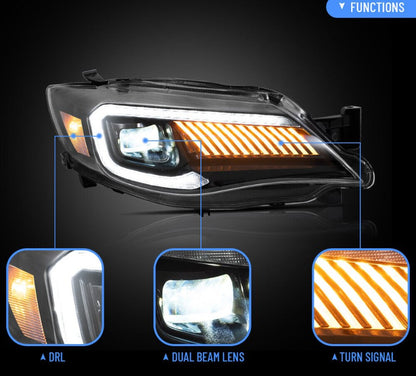 Full LED Headlights For 2008-2014 Subaru Impreza 2008-2014 Subaru WRX Front Lamp