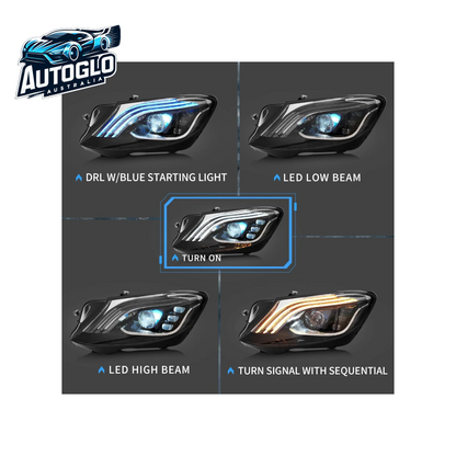VLAND LED Headlight for Mercedes-Benz S-Class W222 6th Gen 2014-2017 w/ Blue DRL