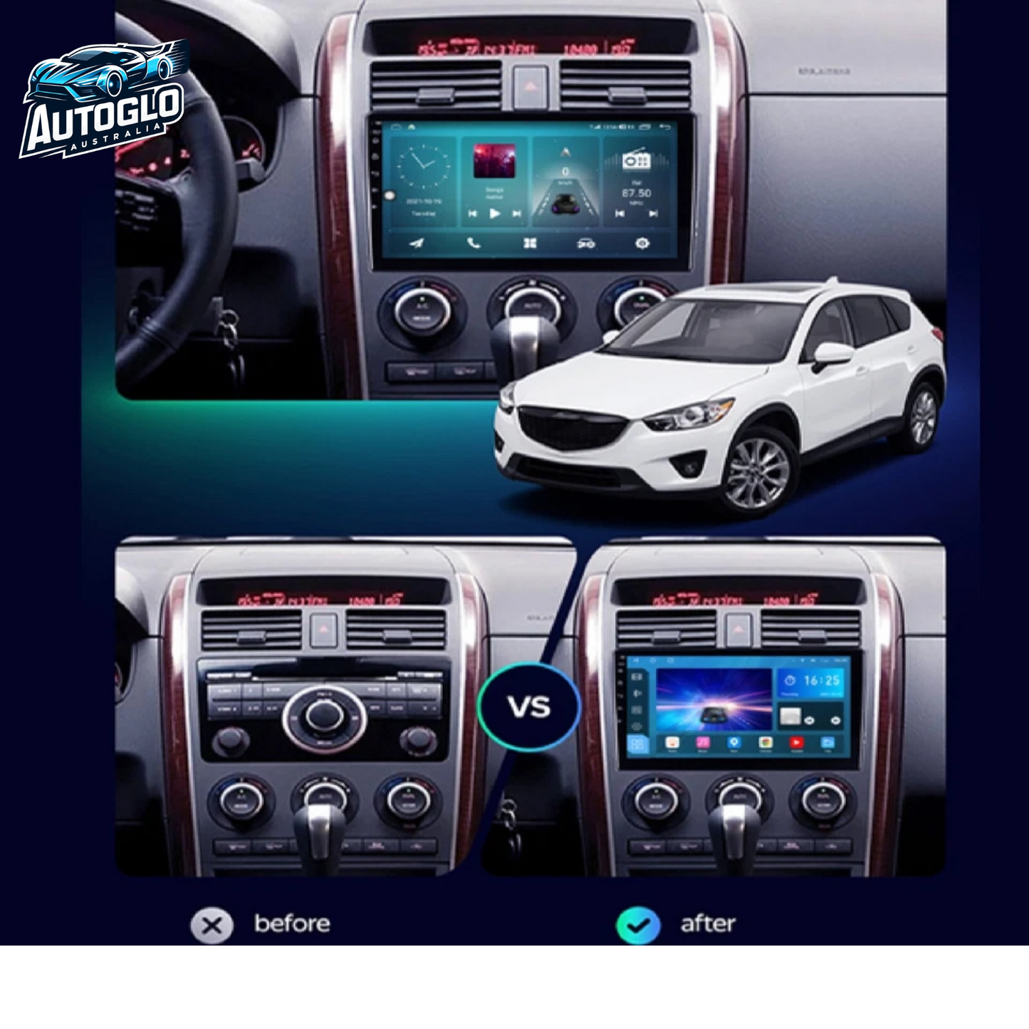 Autoglo Australia 9" (2GB+32G) Android 13 Stereo Carplay for MAZDA CX-9 (2007-15)
