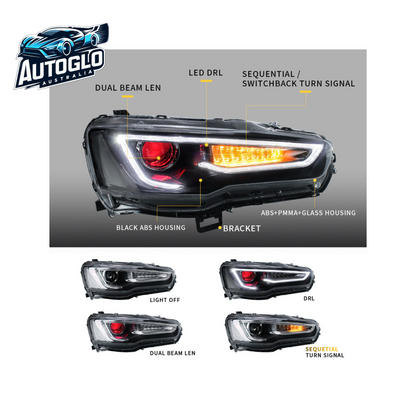 VLAND Demon Eye Projector Headlights for Mitsubishi Lancer EVO X 2008-2018