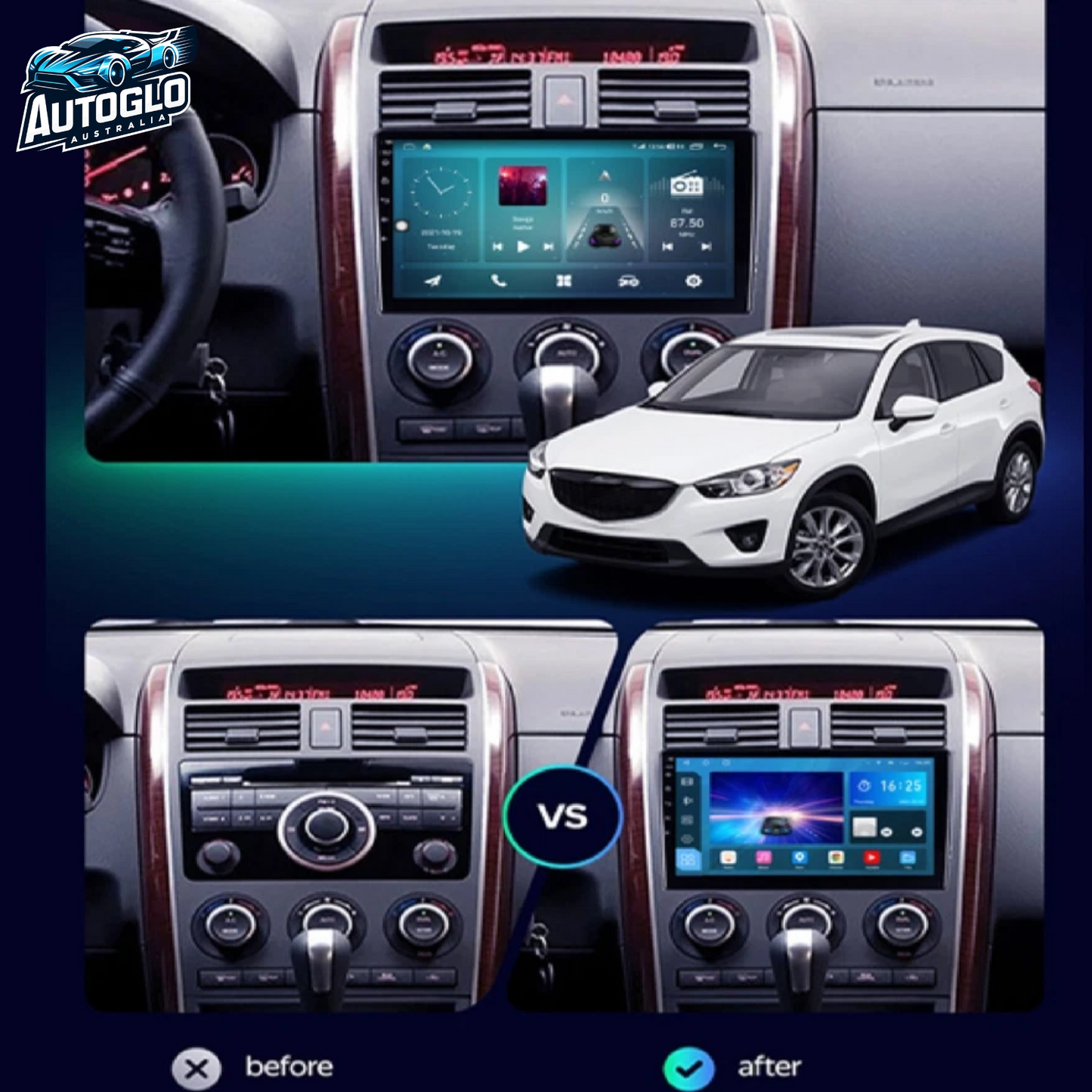 Autoglo Australia 9" CarPlay Android BT GPS WiFi Stereo For MAZDA CX 9 BOSE (2008 -15) 2+32GB
