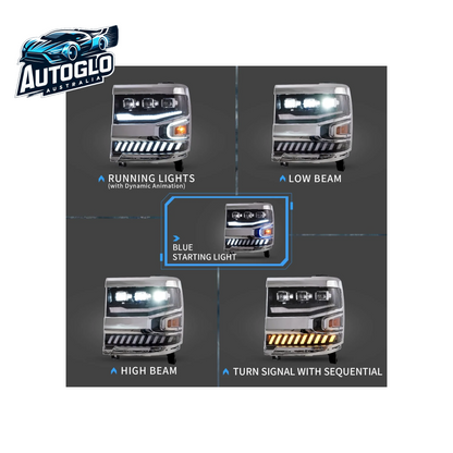 VLAND Projector LED Headlights For Chevy Silverado 1500 2016-2019