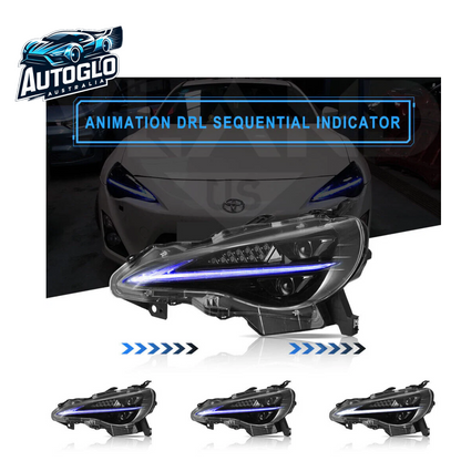 VLAND LED Headlights Blue DRL For 12-21 Toyota 86 Subaru BRZ Projector Headlamps