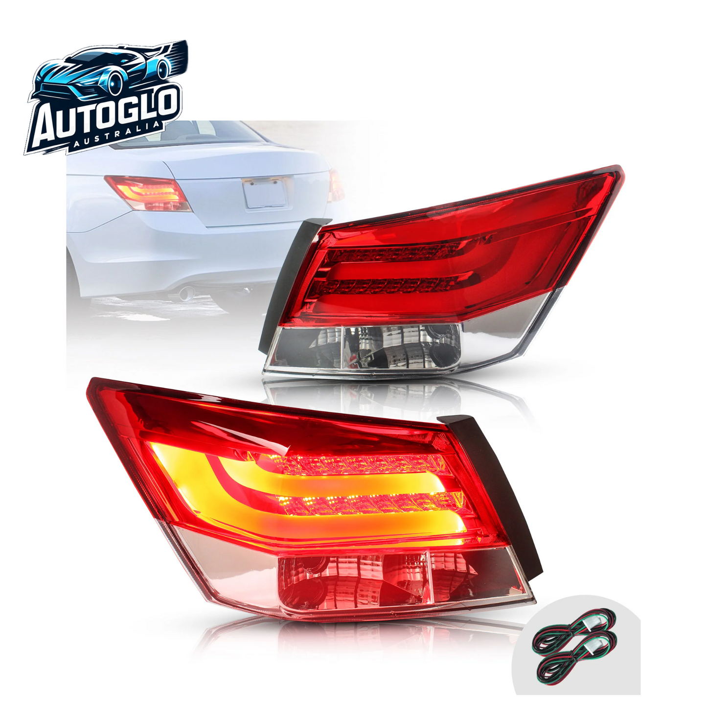 VLAND 2PCS LED Tail Lights For Honda Accord Inspire 8th Gen Sedan 2008-2013(Not For Coupe)