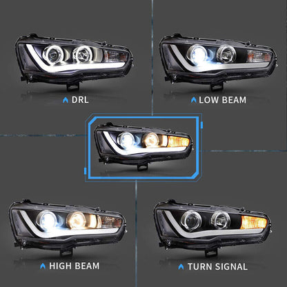 VLAND LED Headlights for Mitsubishi Lancer CF CJ EVO X Sedan (2007-2018)