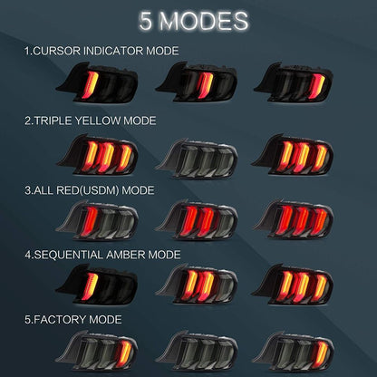 VLAND LED Tail Lights For Ford Mustang 2015-2021 5Model Sequential Rear Lamps