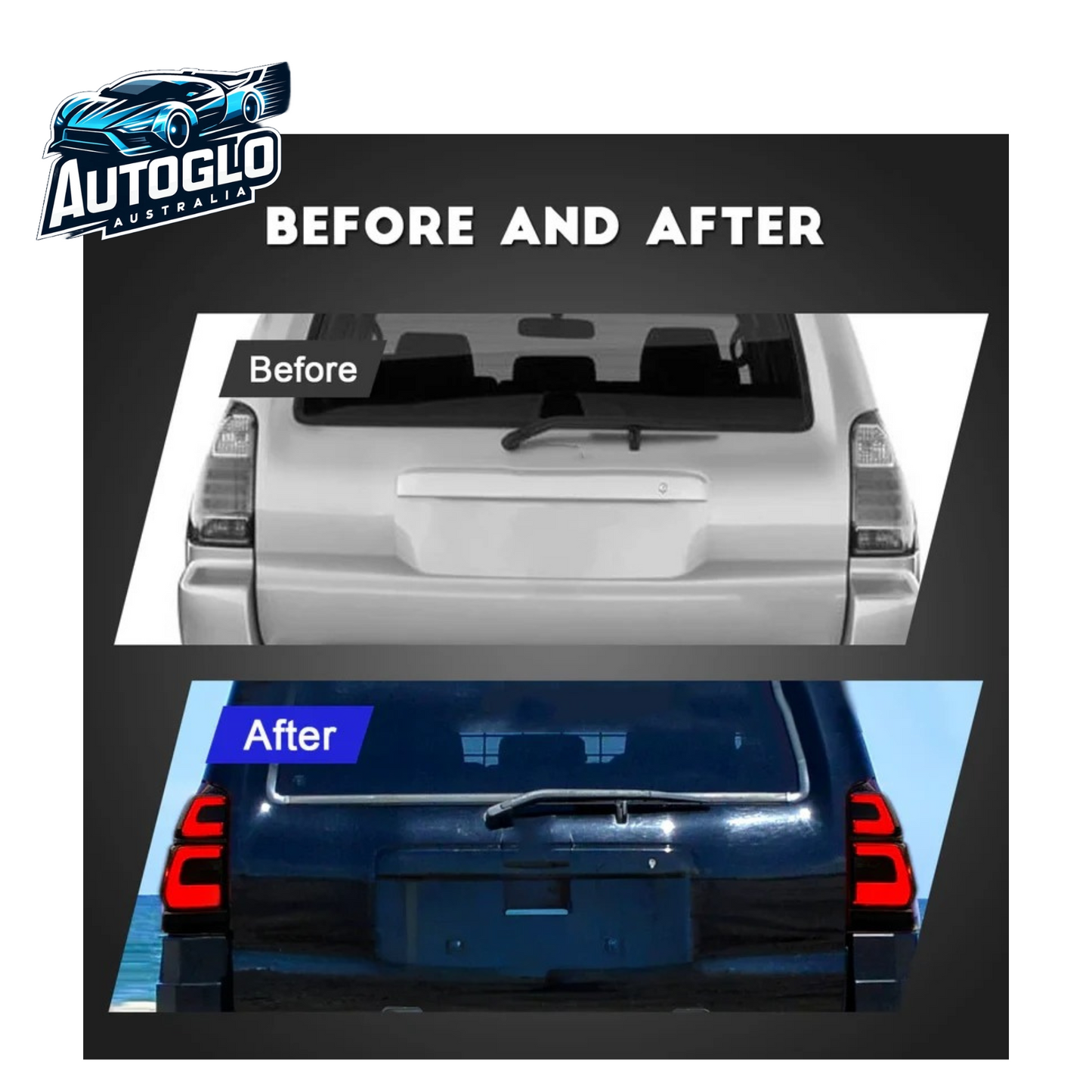Autoglo Australia LED Tail Lights for Toyota 4Runner GEN 4 2003-2009 Start UP Animation New Brake