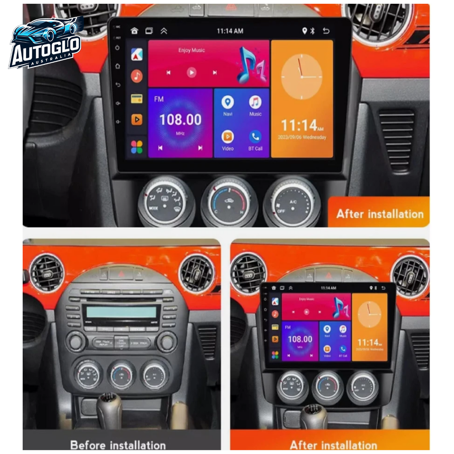 Autoglo Australia 9" (2+32G) Android Carplay BT GPS Stereo for MAZDA MX5 III (2008-15)