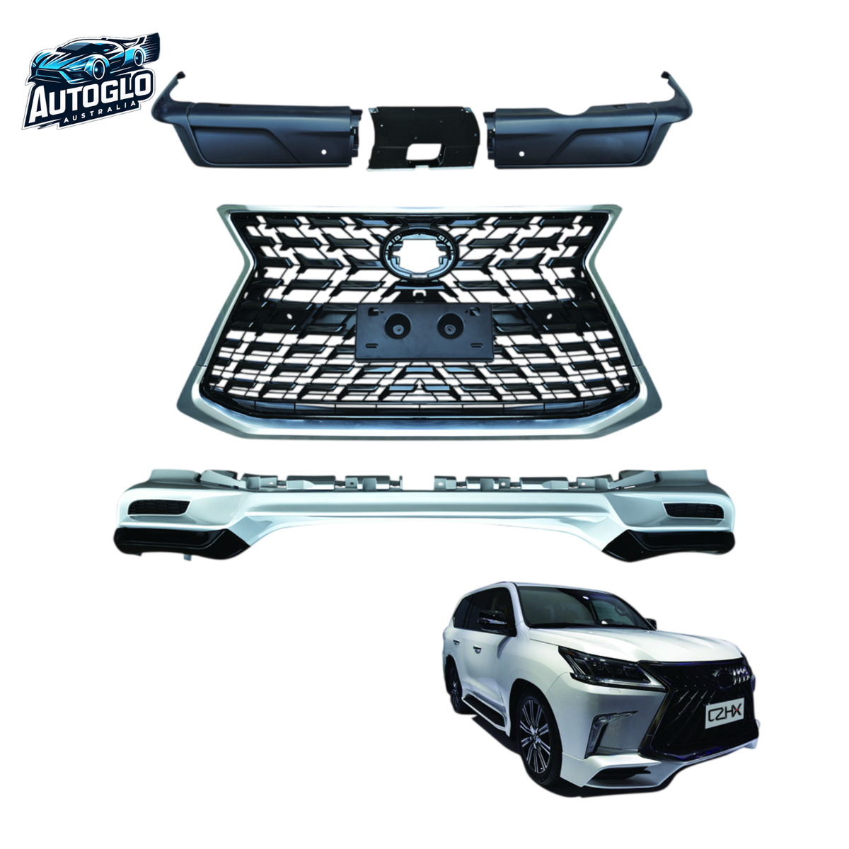 Autoglo Australia Lexus LX570 2016–2021 Front Grille & Bumper Lip Kit