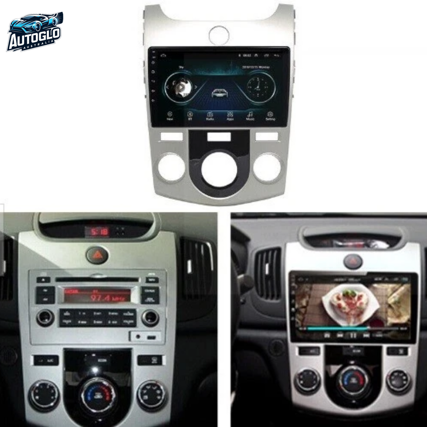 Autoglo Australia 9" (2G+32G) GPS BT WiFi CARPLAY ANDROID Stereo For Kia Cerato MANUALAC 2009 - 17