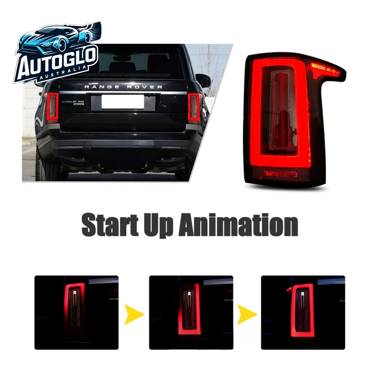 Autoglo Australia LED Tail Lights For Range Rover 2012-2021 4th Start UP Animation